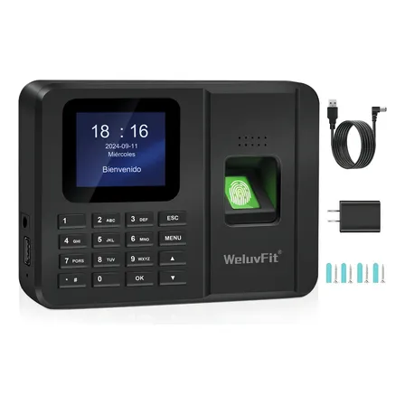 Reloj Checador Huella Digital Biometrico Portatil Weluvfit Con Pantalla Tft En Color De 2,4 Exportar/cargar Datos A Través De Una Unidad Flash Usb Capacidad Para 1000 Huellas Dactilares