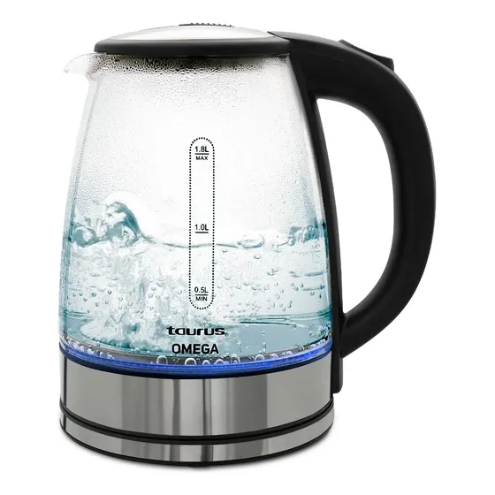 Hervidor Eléctrico Taurus Omega 1.8l Jarra Cristal Luz Led