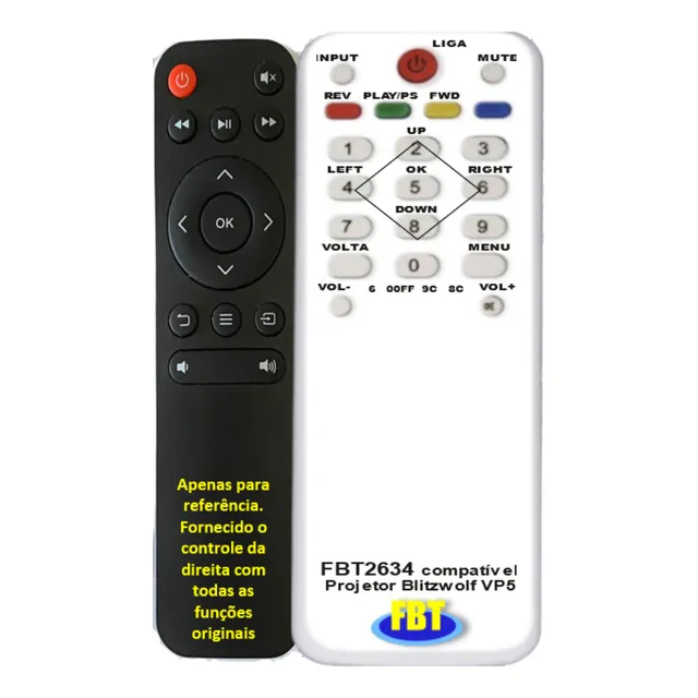Controle Compatível Para Projetor Blitzwolf Vp5 Fbt2634