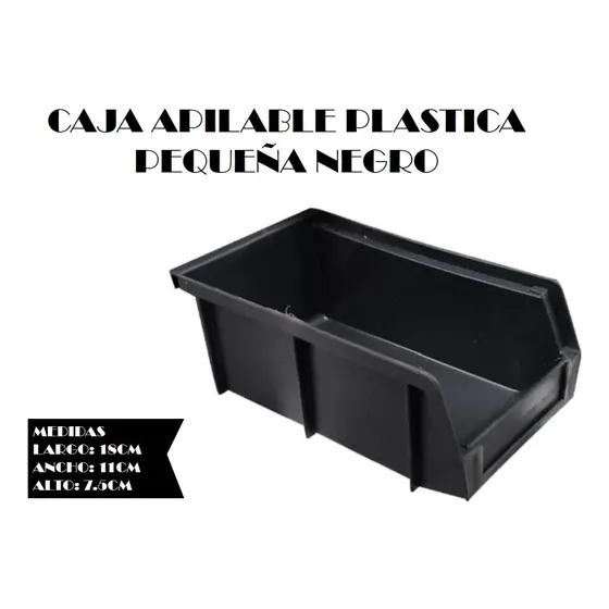 Caja Apilable Organizadora Plástica Pequeña Negro