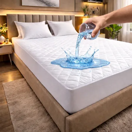 Protetor Impermeável Colchão Casal Padrão Lavável Elástico Branco Liso Casal