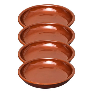 Jogo 4 Prato Assadeira Cerâmica 22,5cm 800ml Mesa Jantar Jogo 4 Prato Assadeira Cerâmica 22,5cm 800ml Mesa Jantar