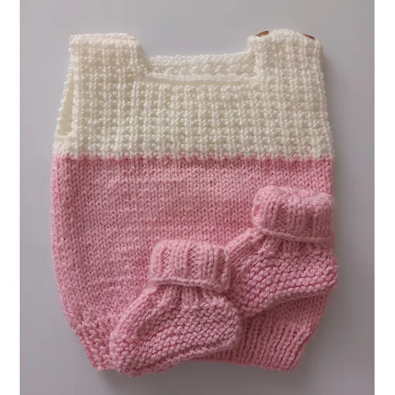 Pataia Tejidos - Chaleco/zapatitos  - 0/3 Meses