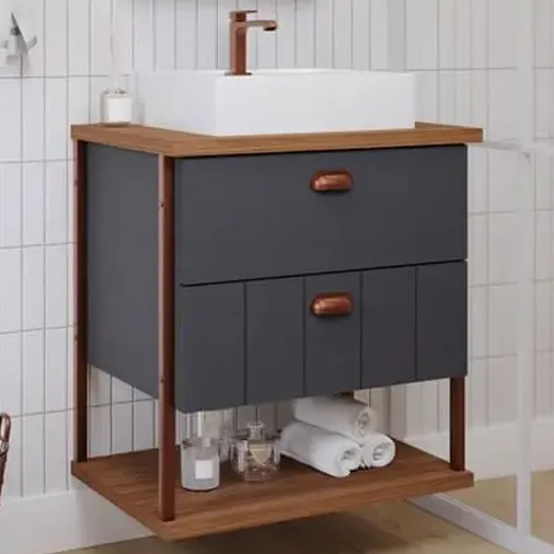 Juego de muebles de baño Uni con espejo, 60 cm, Mgm Dark Gray Mobile | Cuotas sin interés