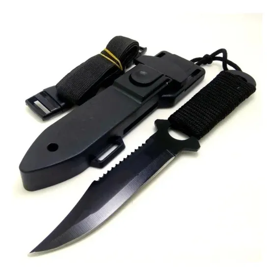 Cuchillo Tactico De Buzo Cuchillo Tactico Marina Color Negro