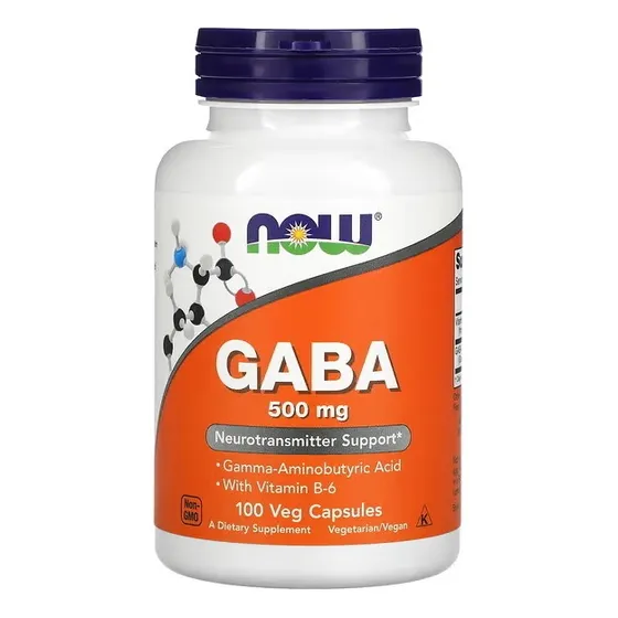 Gaba Now Foods 500mg Vitamina B6 2mg Gamma Aminobutryc Acid