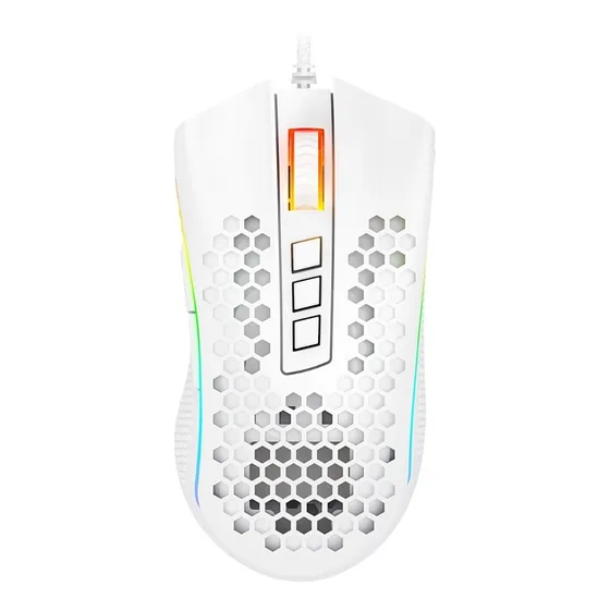 Mouse Gamer De Juego Redragon Storm Elite M988 Lunar White Color Blanco