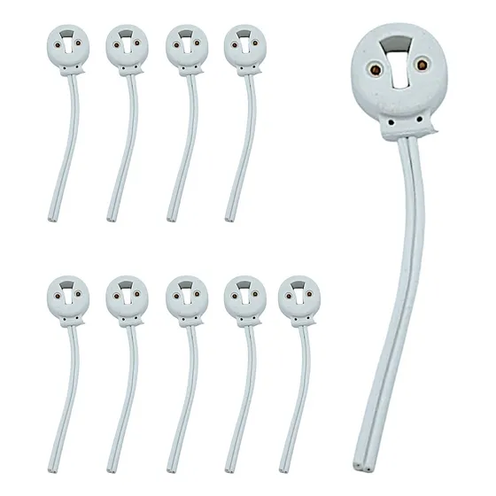 Base Chupon Conector Tubo Lampara Led T8 T-8 Pvc 10pz