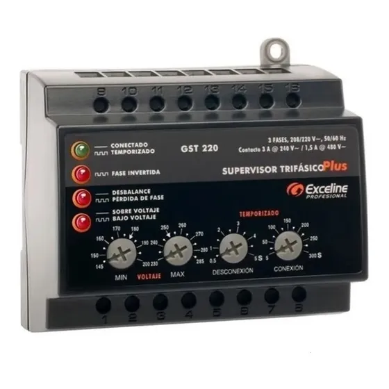 Supervisor Exceline De Voltaje /trifasico / Gst-220