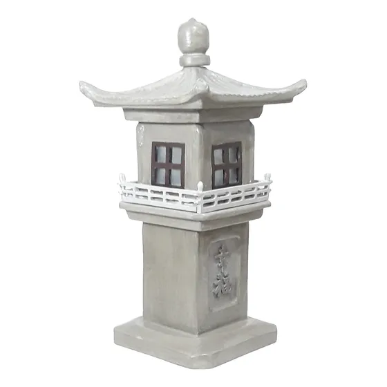 Lanterna Japonesa Ishidoro Cimento 54 Cm Jardim Felicidade