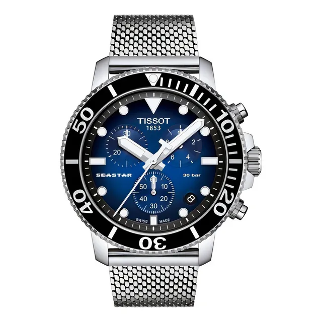 Reloj Hombre Tissot Seastar 1000 Chronograph Mesh | Azul