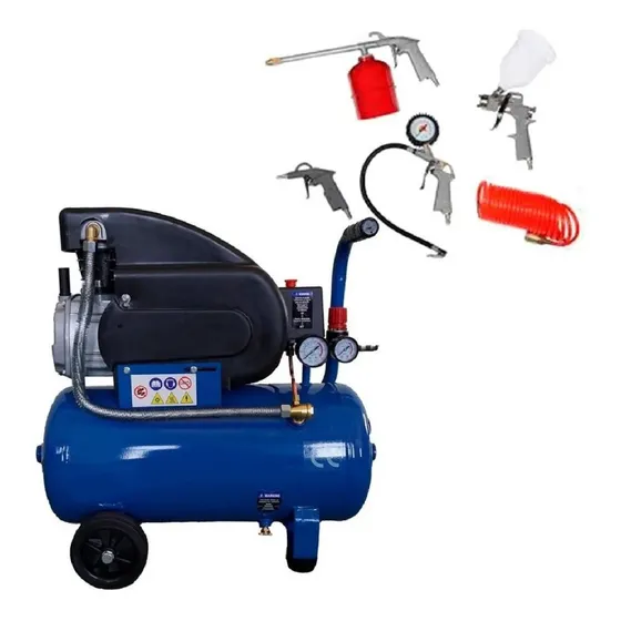 Compresor  2hp 50lts Caudal 220 L/min + Kit - Tyt