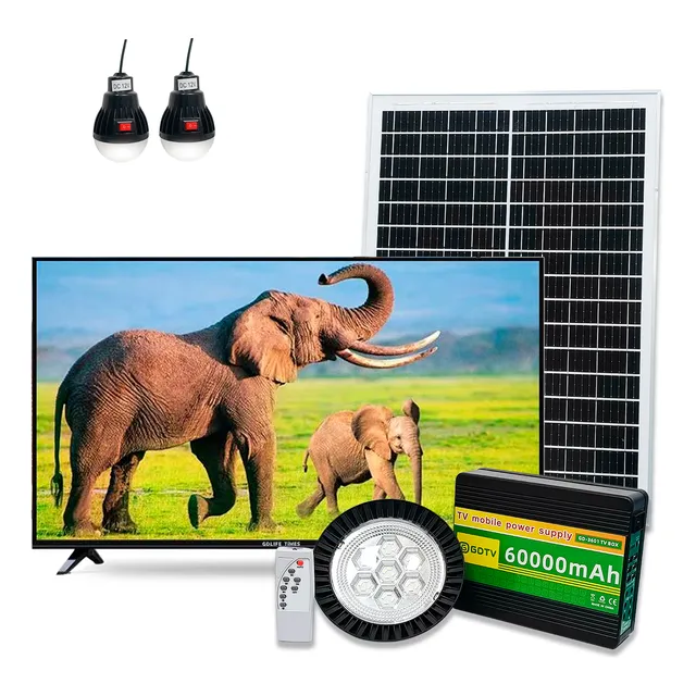 Televisor Solar De 32 Pulgadas Con Batería 60000mah + Panel