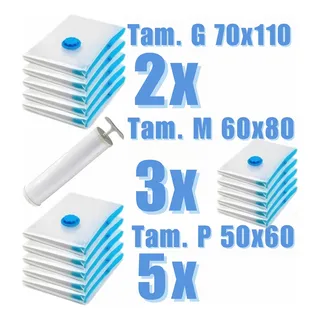 Magnow Pack 10 Saco Vacuo Viagem Vac Bag Organizador Incluir Bomba Com 5m 3g 2gg Magnow Pack 10 Saco Vacuo Viagem Vac Bag Organizador Incluir Bomba Com 5m 3g 2gg