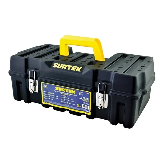 Caja de herramientas Surtek CPSC20 de plástico 27.3cm x 53.3cm x 19cm negra