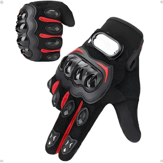 Par Luva Motoqueiro Motociclista Impermeável Proteção Moto Preto Único