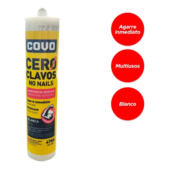 Cero Clavo Pega No Más Clavos  Multiusos 475 Gr Covo