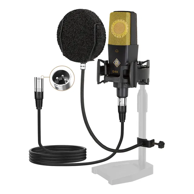 C414 Micrófono Cardioide De Condensador Xlr Para Podcast