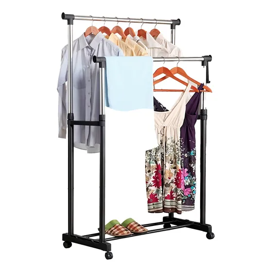 Perchero Colgador De Ropa Metalico Doble Sujoya
