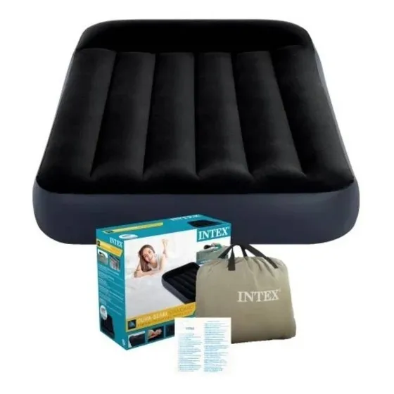 Colchón inflable Intex 64141 Individual color negro de 99cm x 191cm x 25cm