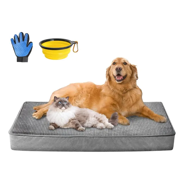Cama impermeable para perros grandes 120 x 80 cm extraíble gris