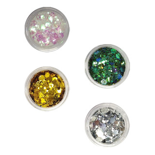 4x Sequin Chunky Glitter Cosmético De Brillo Suelto 2.5ml 4x Sequin Chunky Glitter Cosmético De Brillo Suelto 2.5ml
