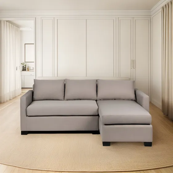 Sofa Esquinero Sillon Flow Lino 3 Cuerpos Living Premium