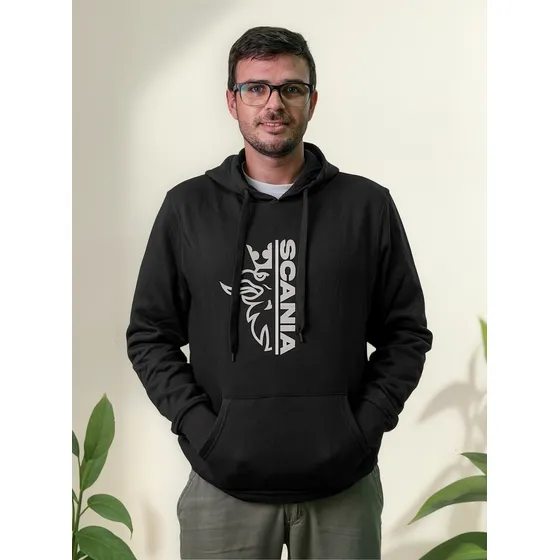 Buzo Canguro Capucha Hombre Bordado Diseño Scania Aguila