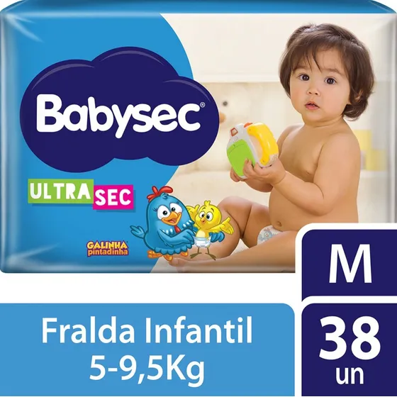 Fralda Galinha Pintadinha Ultrasec Babysec Médio 38 Unidades Tamanho Médio M