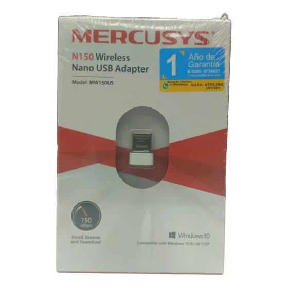 Mini Adaptador Usb 2,4ghz 150 Mbps Mw150us Mercusys