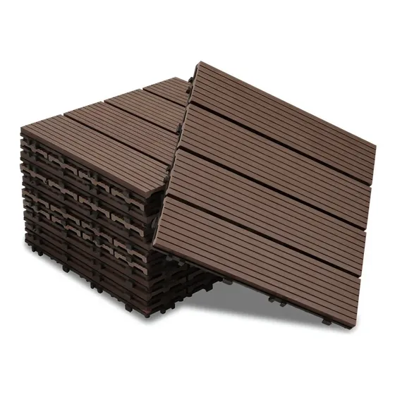 Baldosa Piso Deck Modular Wpc 30x30cm Encastrable Exterior ® | Cuotas sin interés