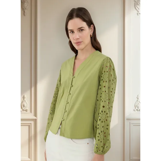 Blusa Para Mujer Manga Larga Patprimo Color Verde #30123539