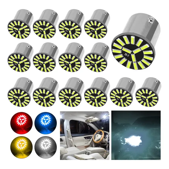 15 Foco Led Estrobo 1156 1 Polo Patapareja Direccional Stop Blanco