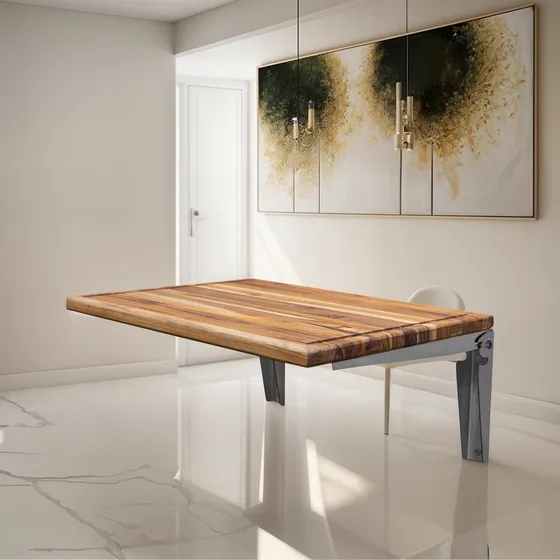 Mesa Retrátil Com Tábua De Churrasco E Suporte Em Inox