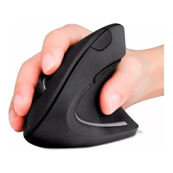 Ratón Vertical Inalámbrico 2.4g Recargable X Usb Ergonómico Color Negro