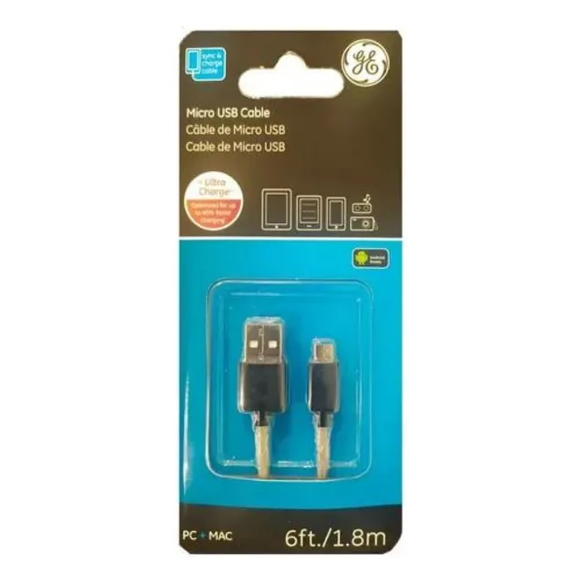Cable De Carga Rapida Usb A Micro 1.8m Ge By Jasco