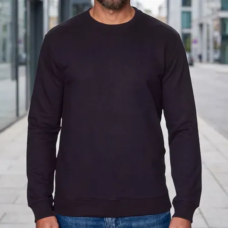 Sueter Moletom Reserva Masculino Basico New Preto Liso G