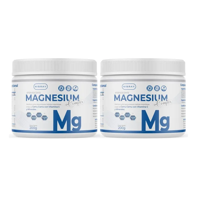 Pack 2 Frascos Magnesio Potasio Calcio Vitamina C Magnesium