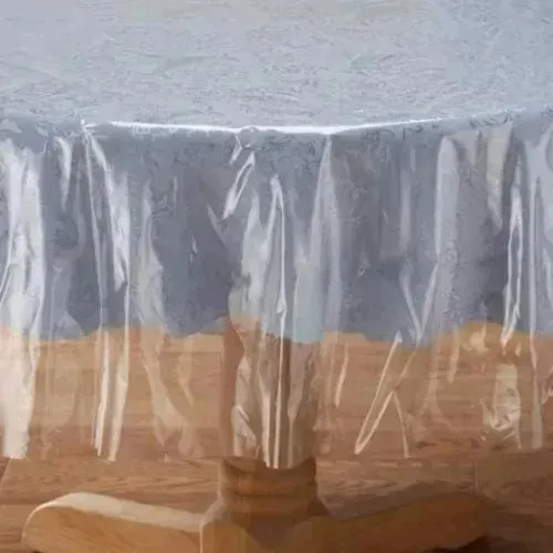 Toalha De Mesa Redonda Plastico Transparente 1,30m Diâmetro