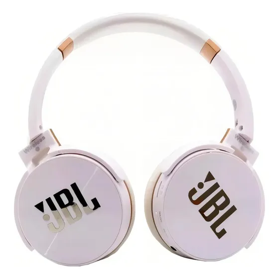 Fone De Ouvido Headset Sem Fio Mp3/rádio (jb950) Cor Branco Luz Sem Luz