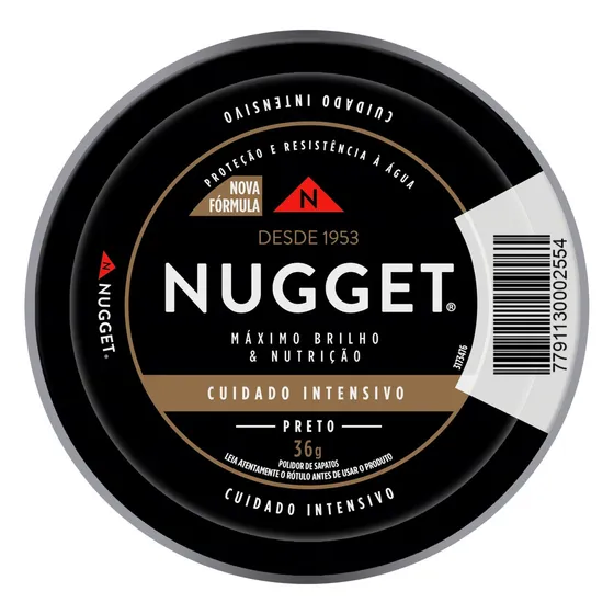 Polidor de Sapato Pasta Preto Nugget Lata 36g