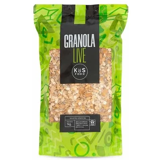 Granola Kos Live 1kg Avena Girasol Manzana Semillas Zapallo