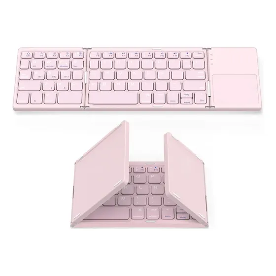 Yisen Teclado Bluetooth Plegable Español Con Touchpad Rosa Español España