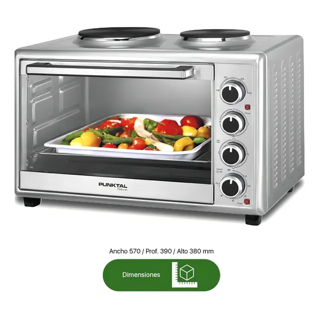 Horno De Mesa Eléctrico Punktal Pk-48loe 48 Litros Amv Color Gris