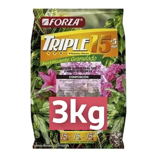 Fertilizante De Plantas 15-15-15 Triple 15 Forza Bolsa X3kg