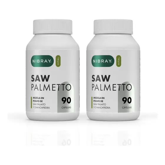 Nibray Pack 2 Frascos 90 Cápsulas Saw Palmetto Chancapiedra Salud Prostática y Renal | Cuotas sin interés