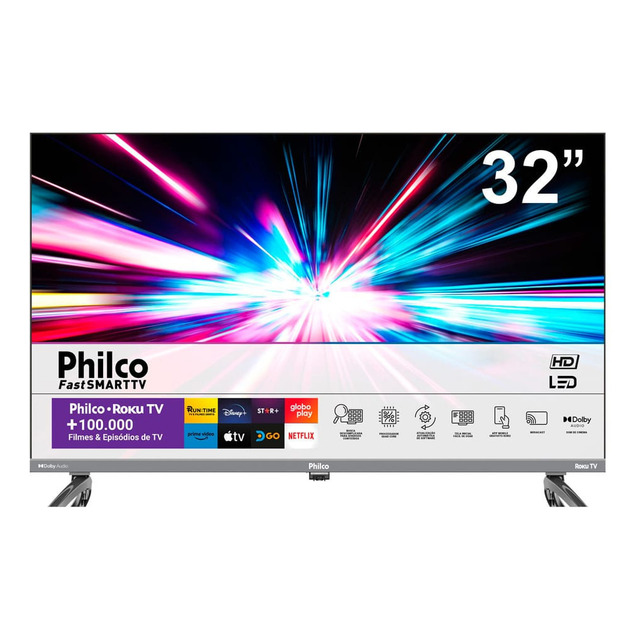 Smart Tv Led 32 Ptv32k34rkgb Roku Tv, Dolby Audio Philco Smart Tv Led 32 Ptv32k34rkgb Roku Tv, Dolby Audio Philco