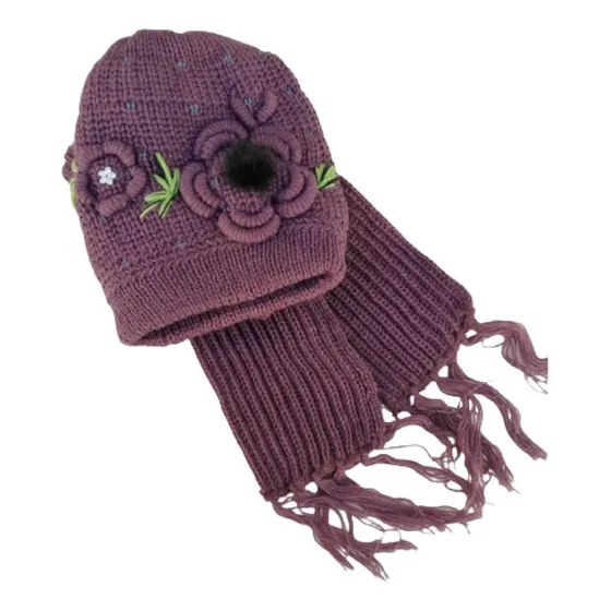 Set De Bufanda Y Gorro Bordado Dama Super Abrigadoss