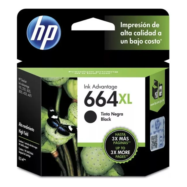 Cartucho de tinta HP 664XL negra Original (F6V31AL)