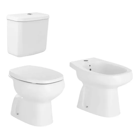 Juego Baño Roca Monaco Inodoro Mochila Doble Descarga Bidet 
